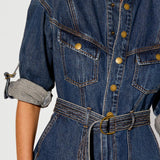 KIVARI - Elena Denim Playsuit - Indigo