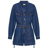 KIVARI - Elena Denim Playsuit - Indigo