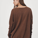 ROWIE - Enzo Merino Knit Jumper - Chestnut Brown