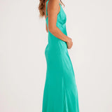 Mink Pink - Gaia Bias Slip Midi Dress - Aquamarine