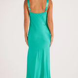 Mink Pink - Gaia Bias Slip Midi Dress - Aquamarine