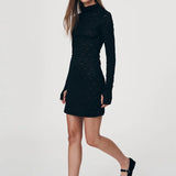 ROWIE - Galo Flower Lace Mini Dress - Black