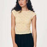 ROWIE - Galo Lace Tee - Lemon