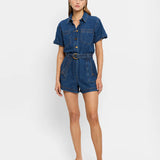 KIVARI - Georgie Playsuit - Indigo Blue