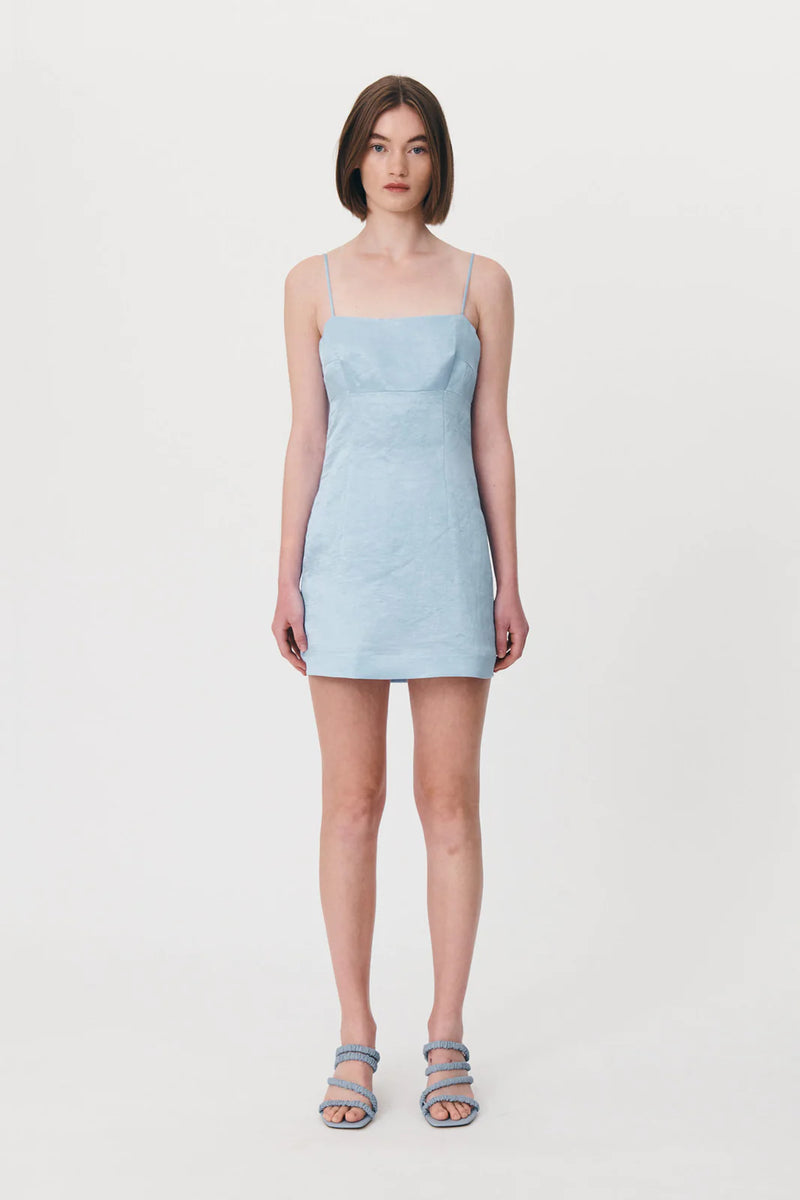 Rowie - Gwen Silk Mini Dress - Baby Blue