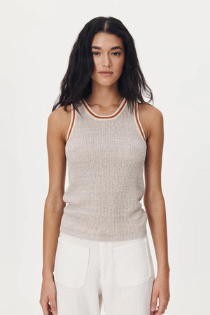 ROWIE - Hubert Knit Tank - Oat Marle