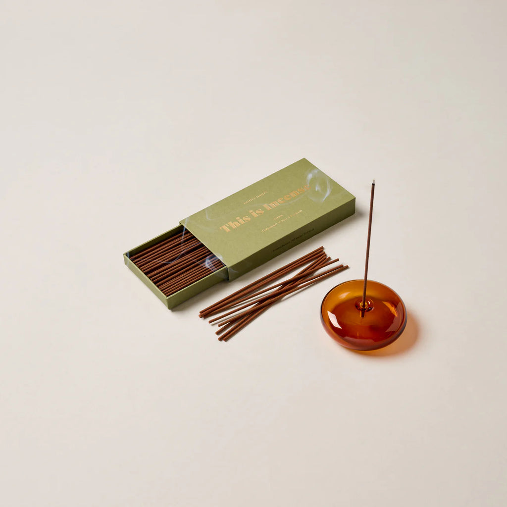 GENTLE HABITS - Glass Vessel Incense Holder - Amber