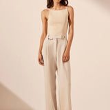 SHONA JOY - Irena High Waisted Tailored Pant - Bone