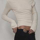 OWNLEY - Jamie Cowl Neck Top - Vanilla