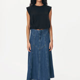 ROWIE - Jeanette Denim Midi Skirt - Classic Denim