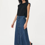 ROWIE - Jeanette Denim Midi Skirt - Classic Denim