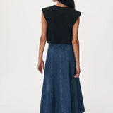 ROWIE - Jeanette Denim Midi Skirt - Classic Denim