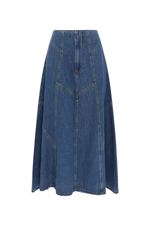 ROWIE - Jeanette Denim Midi Skirt - Classic Denim