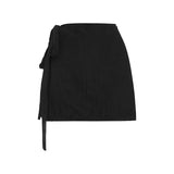 ROWIE - Jole Silk Mini Wrap Skirt - Noir