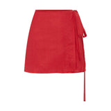 ROWIE - Jole Silk Mini Wrap Skirt