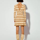 KIVARI - Kassiani Knit Dress - Ivory/Brown