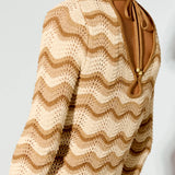 KIVARI - Kassiani Knit Dress - Ivory/Brown