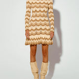 KIVARI - Kassiani Knit Dress - Ivory/Brown