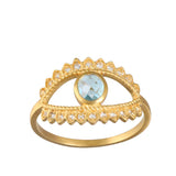 Satya - Keeper Of Positivity Eye Blue Topaz Ring