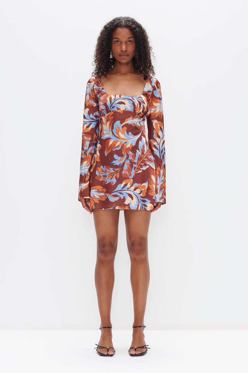 OWNLEY - Laice Dress  Retro Leaf