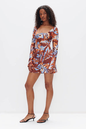 OWNLEY - Laice Dress  Retro Leaf