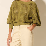 KIVARI - Lina Knit Sweater - Khaki