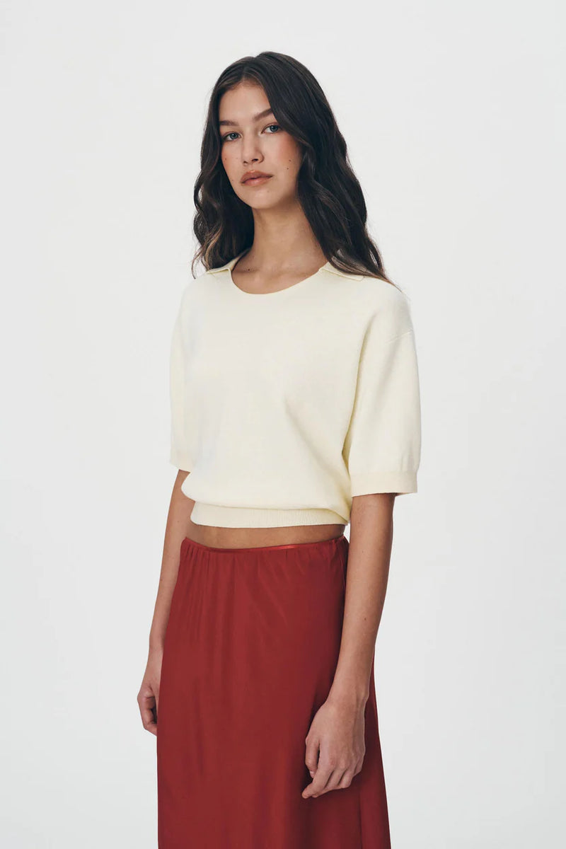 ROWIE - Loretta Knit Top - Creme