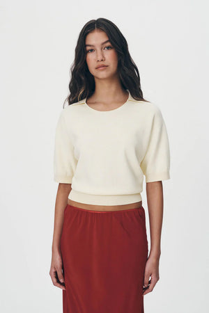 ROWIE - Loretta Knit Top - Creme