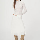 ROWIE - Lydia Flower Lace Midi Skirt