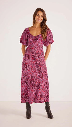 MINKPINK - Chiara Puff Sleeve Midi Dress