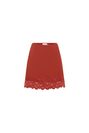 ROWIE - Marina Silk Mini Skirt - Burgundy