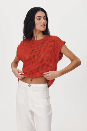 ROWIE - Mimi Knit Top - Candy Red