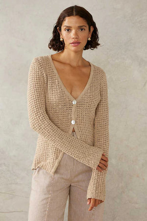 MON RENN - Marina Knit Top - Stone