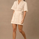 MON RENN - Ora Shirt Dress - Cream / Biscuit