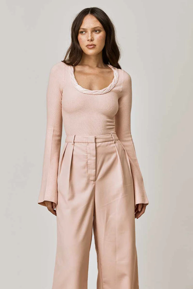 MON RENN - Palomas Knit Top - Light Pink