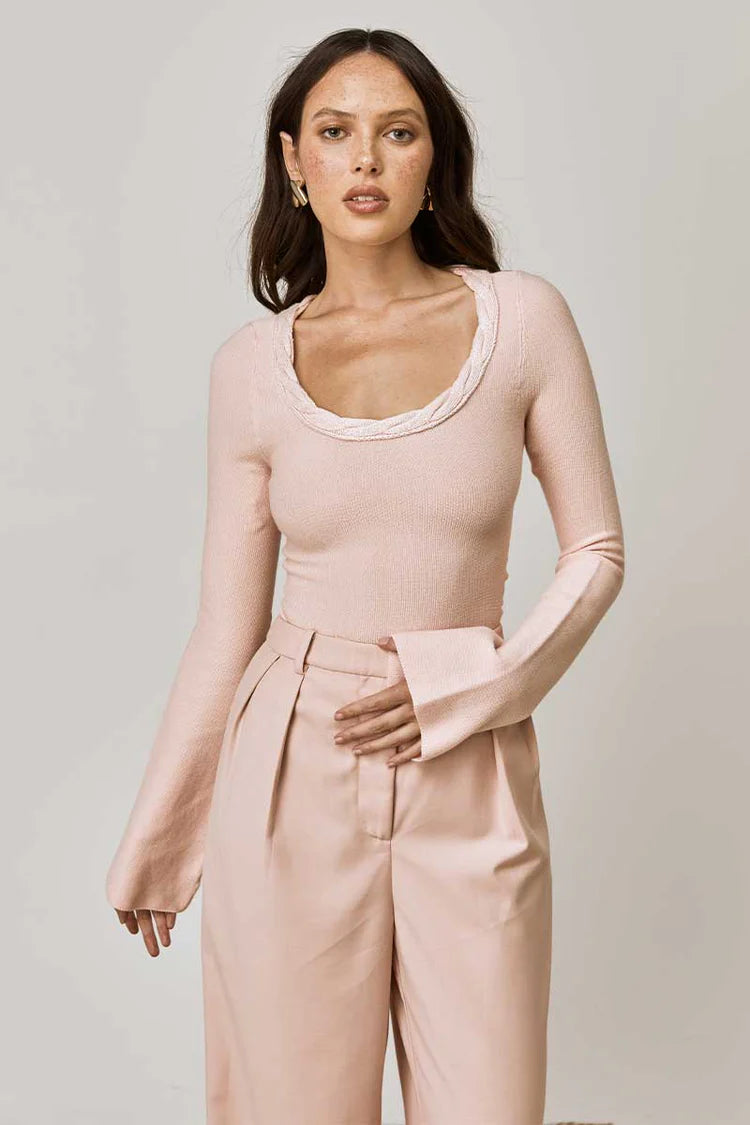 MON RENN - Palomas Knit Top - Light Pink