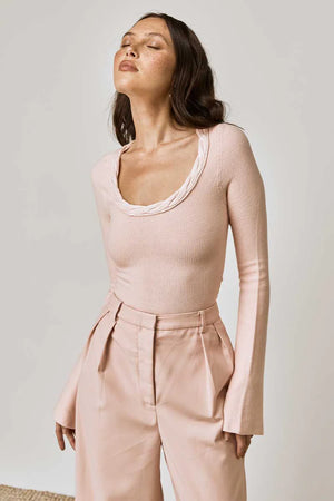 MON RENN - Palomas Knit Top - Light Pink