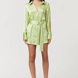 SUBOO - Nicky Mini Shirt Dress - Celery Green