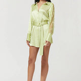 SUBOO - Nicky Mini Shirt Dress - Celery Green