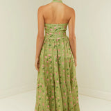 PALM NOOSA - Willow Dress - Green Floral Tile