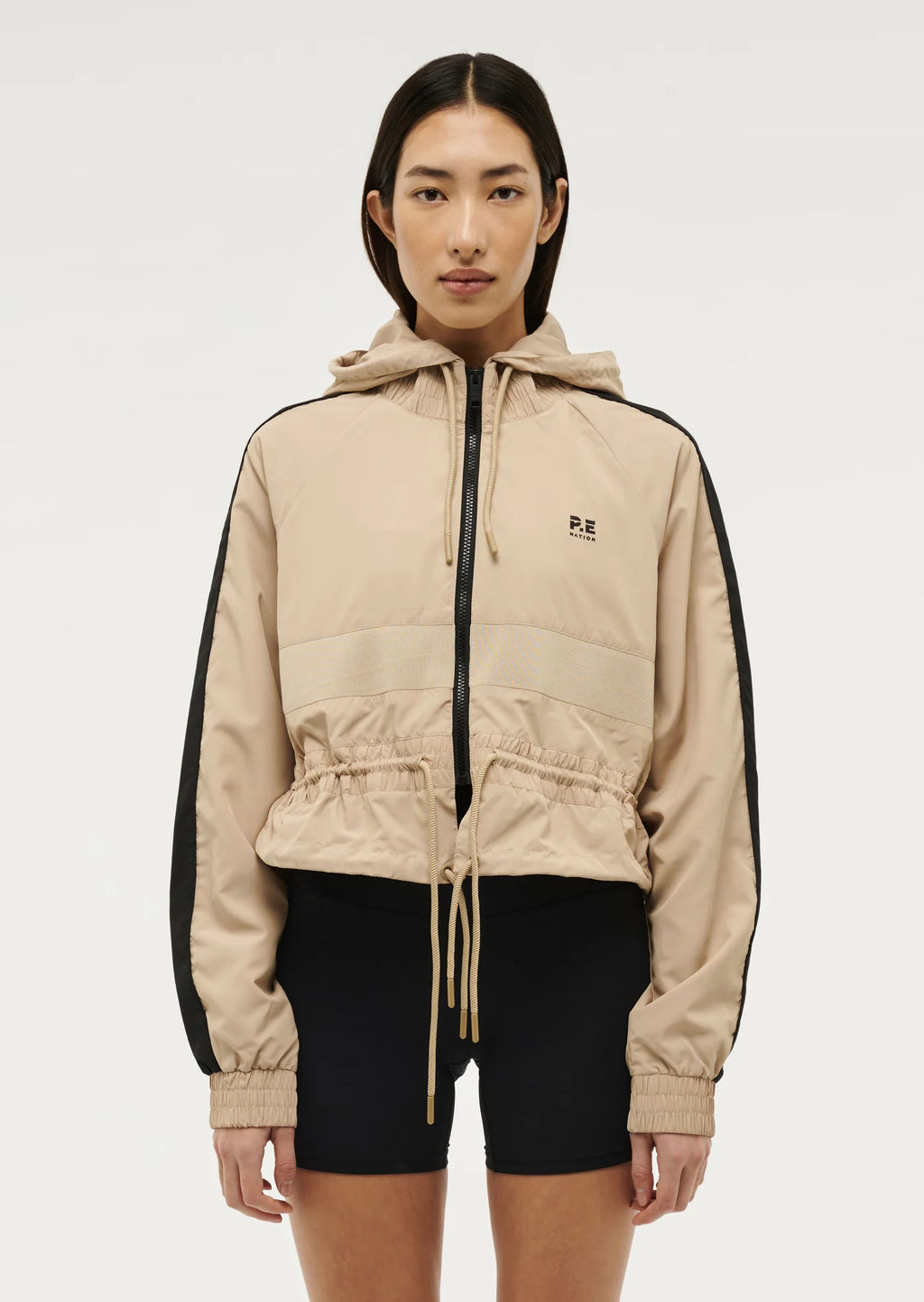 P.E NATION - Cropped Man Down Jacket - Sesame