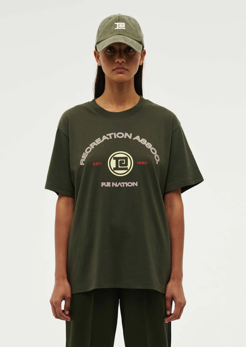 P.E NATION - Throwback Short Sleeve Tee - Forest Night