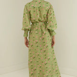 PALM NOOSA - Marigold Dress - Green Floral Tile