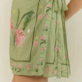 PALM NOOSA - Lily Wrap Skirt - Green Floral Tile