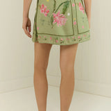 PALM NOOSA - Lily Wrap Skirt - Green Floral Tile