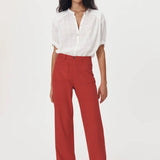 ROWIE - Paige Linen Pants - Apple Red