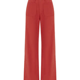 ROWIE - Paige Linen Pants - Apple Red