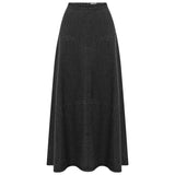 ROWIE - Paloma Organic Midi Skirt -  Washed Black