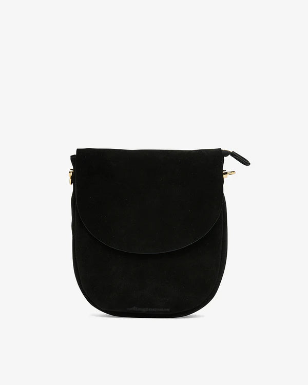 ARLINGTON MILNE - Phoebe Pouch - Black Suede