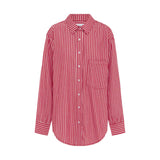 ROWIE - Ramona Stripe Long Sleeve Shirt - Cherry Red